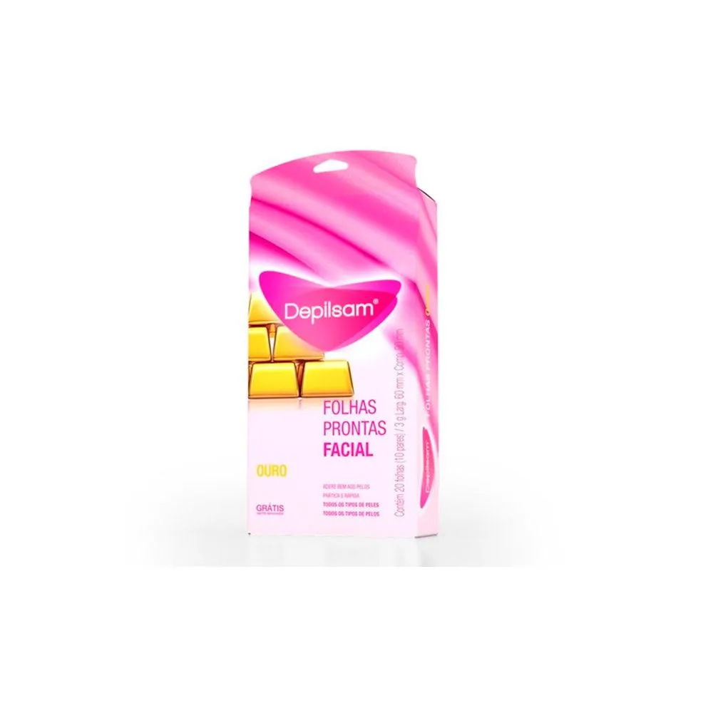 Folhas Prontas para Depilação Facial Depilsam Ouro 20fls