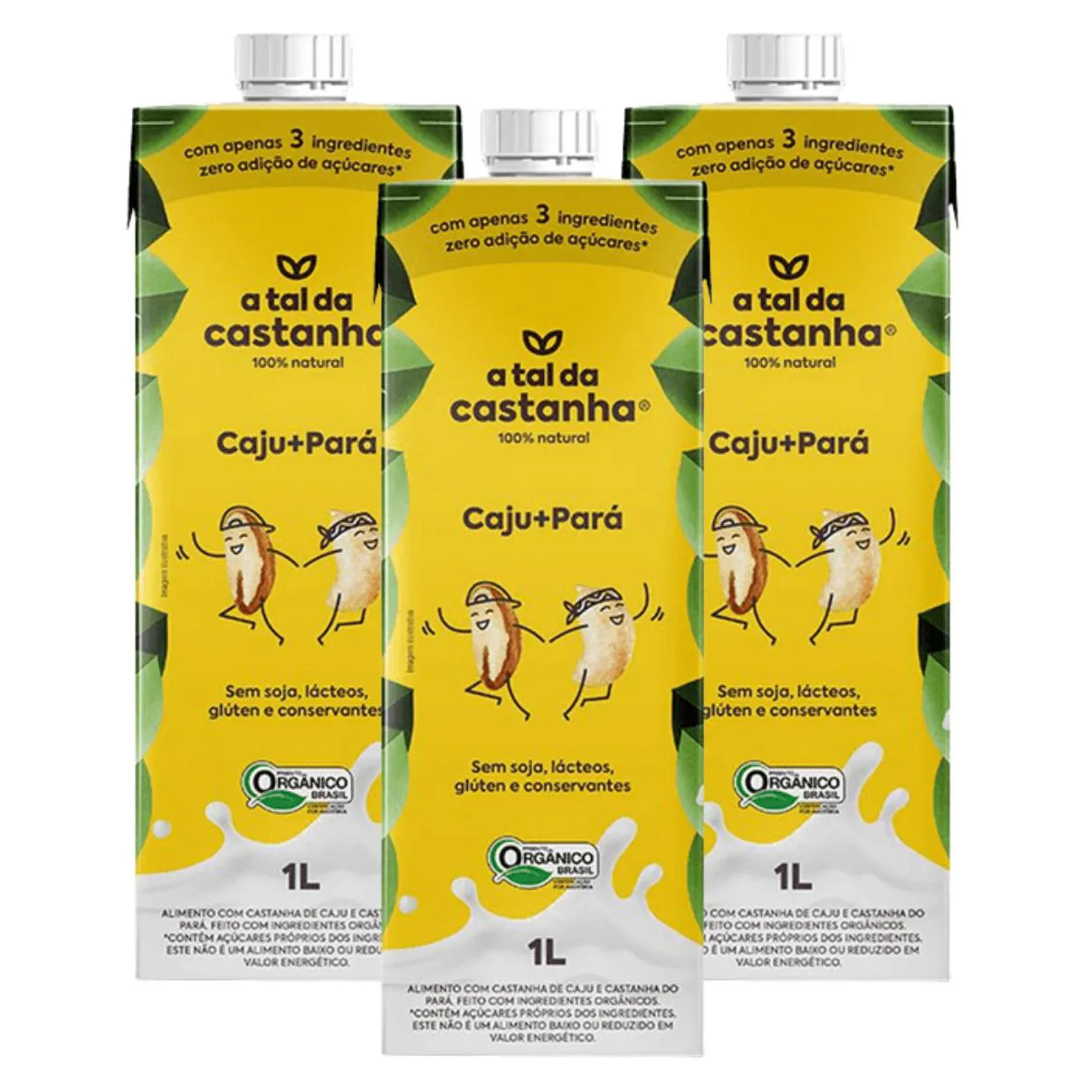 3x Bebida Vegetal Caju e para a Tal da Castanha 1 Litro