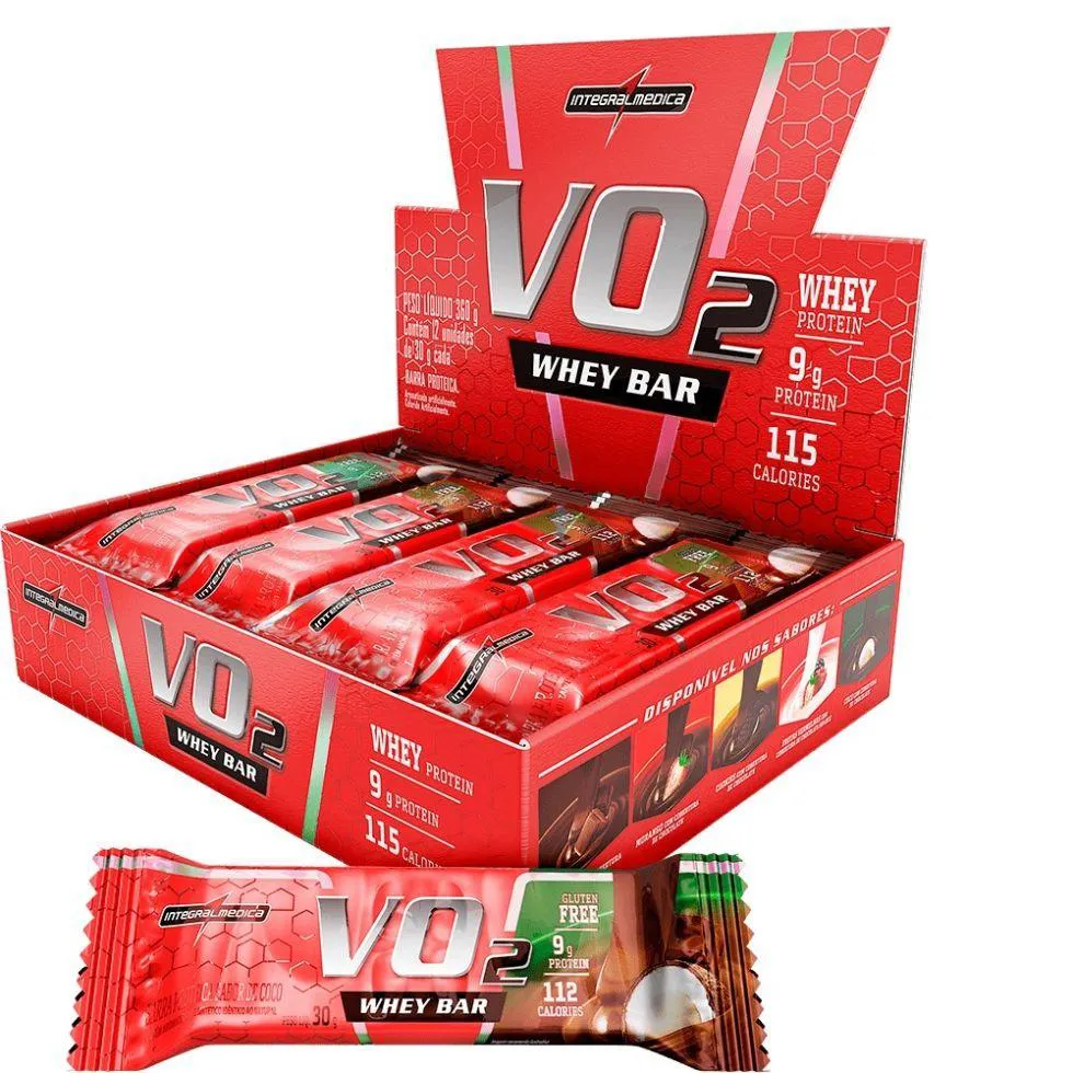 Barra de Proteína Vo2 Slim Integralmédica Coco 30g 12 unidades