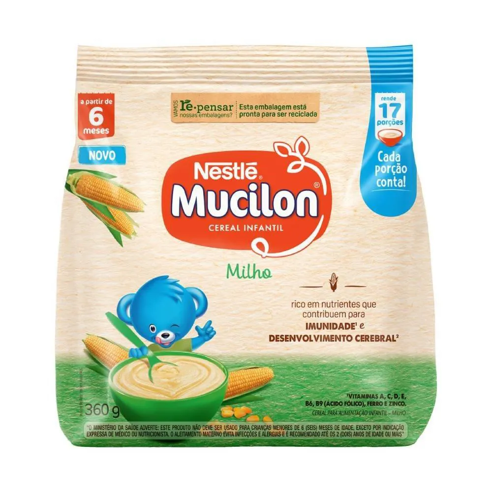 Cereal Infantil Mucilon de Milho 360g – Embalagem com 9 unidades