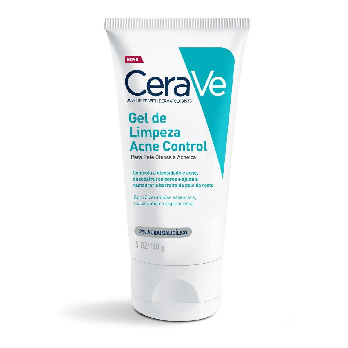 Gel de Limpeza Cerave Acne Control Pele Oleosa a Acneica Limpeza Antiacne com Ceramidas e Ácido Salicílico 140g