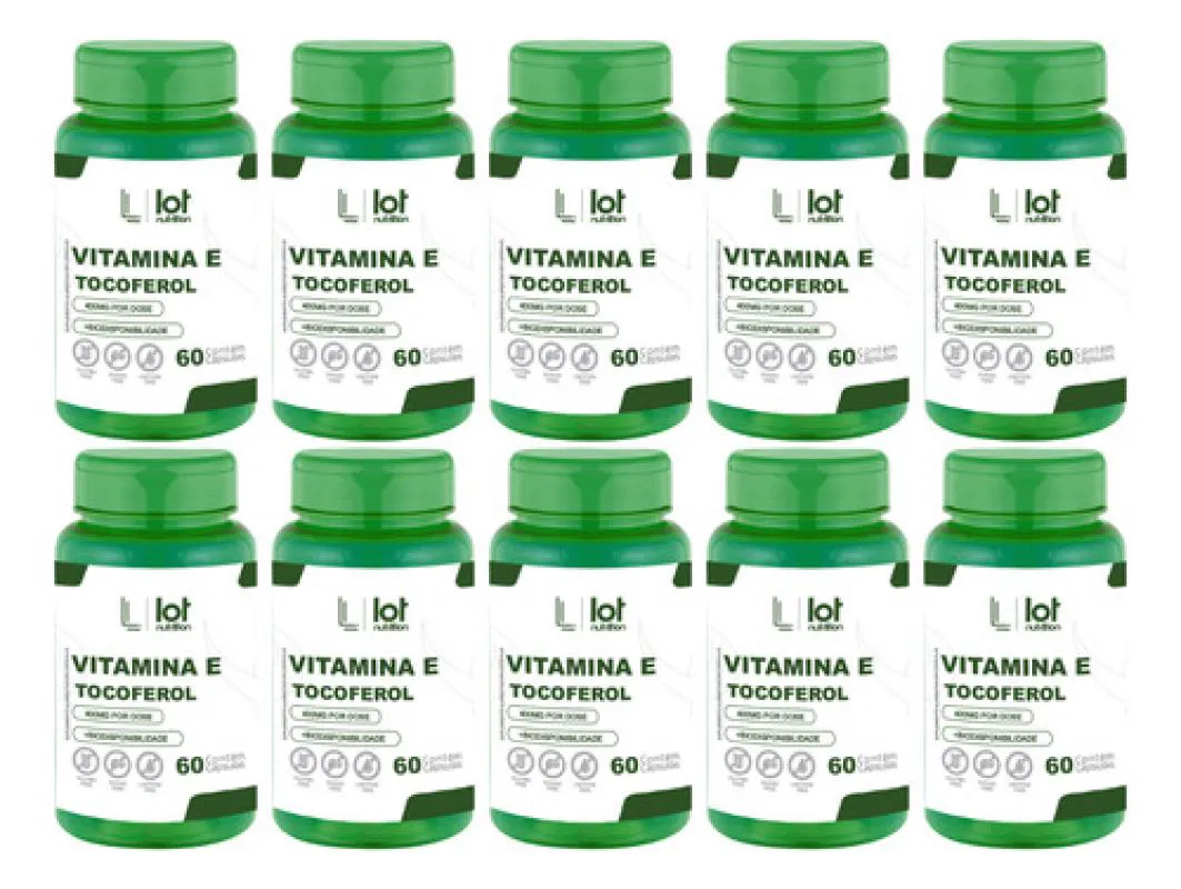 Kit 10un Vitamina e 400mg 60 cápsulas Sistema Imunológico sem Sabor