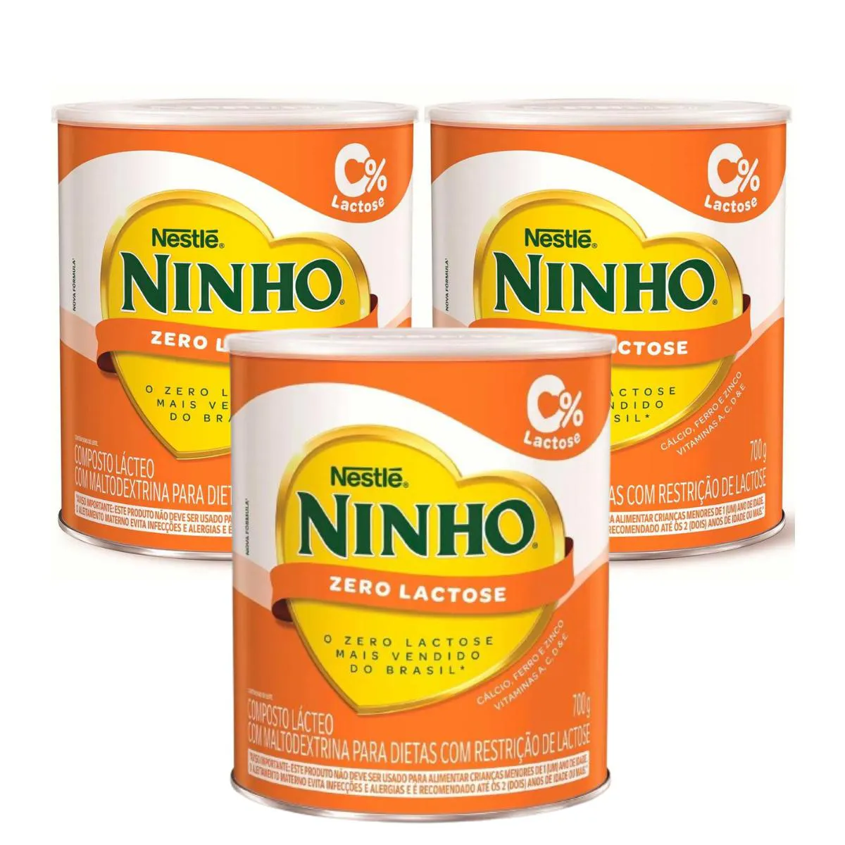 Kit 3 Nestlé Ninho Zero Lactose Composto Lácteo 700g