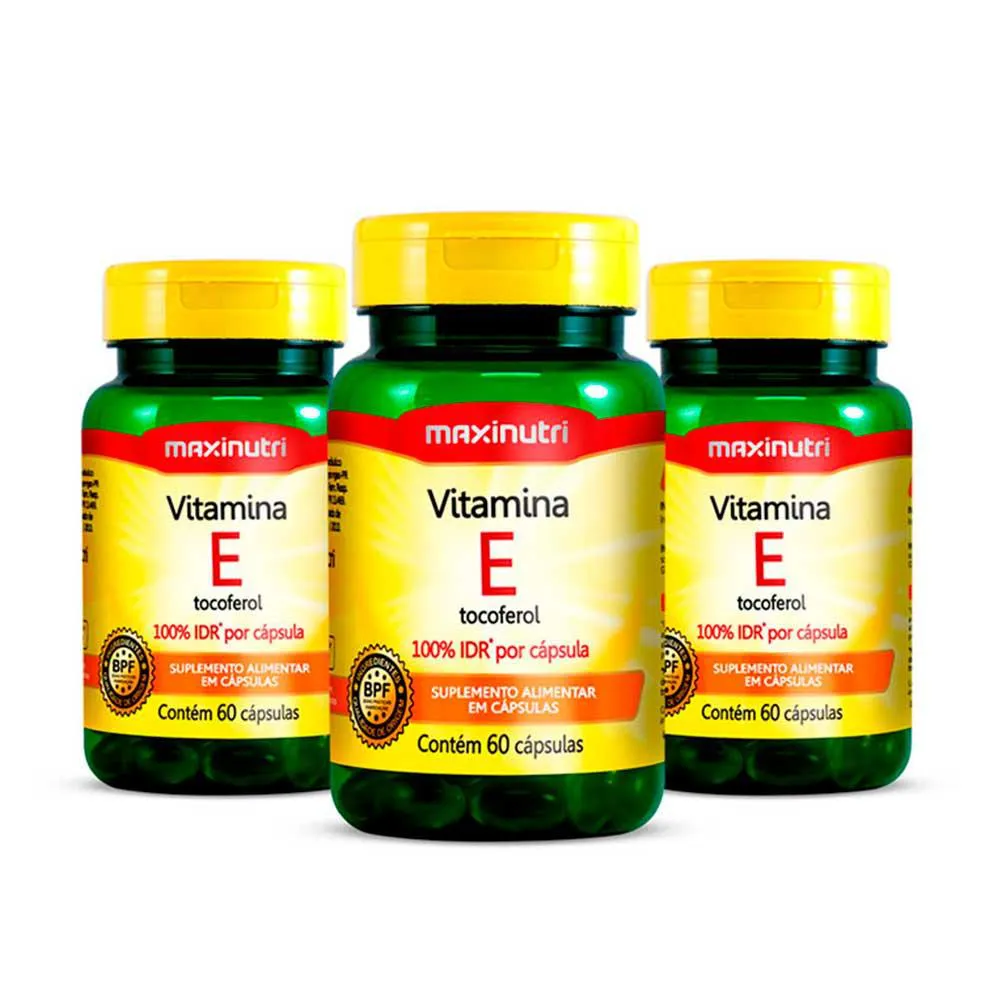 Kit 3 Vitamina e 100% Idr 60 Capsulas Maxinutri