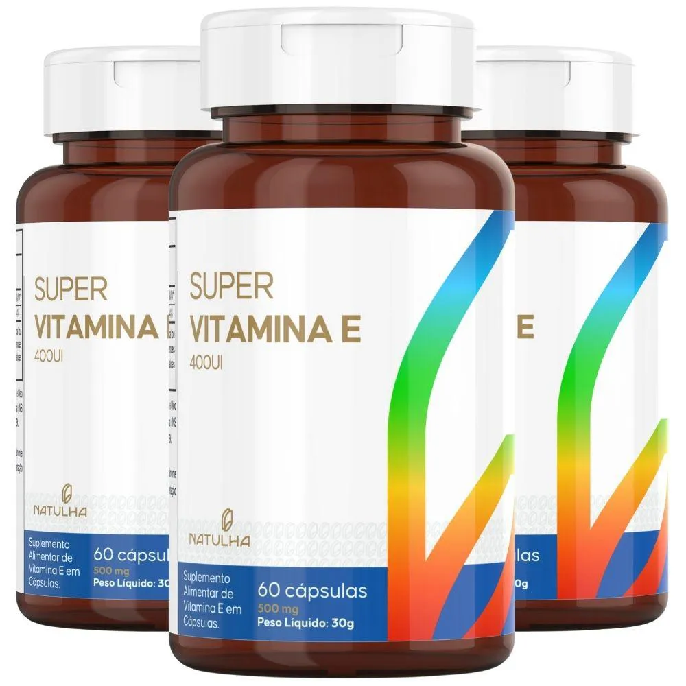 Kit 3x Super Vitamina e 400 Ui 60 cápsulas – Natulha