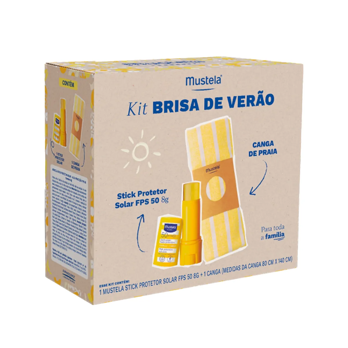 Kit Brisa de Verão Mustela Protetor Solar Stick FPS 50 8g + Canga