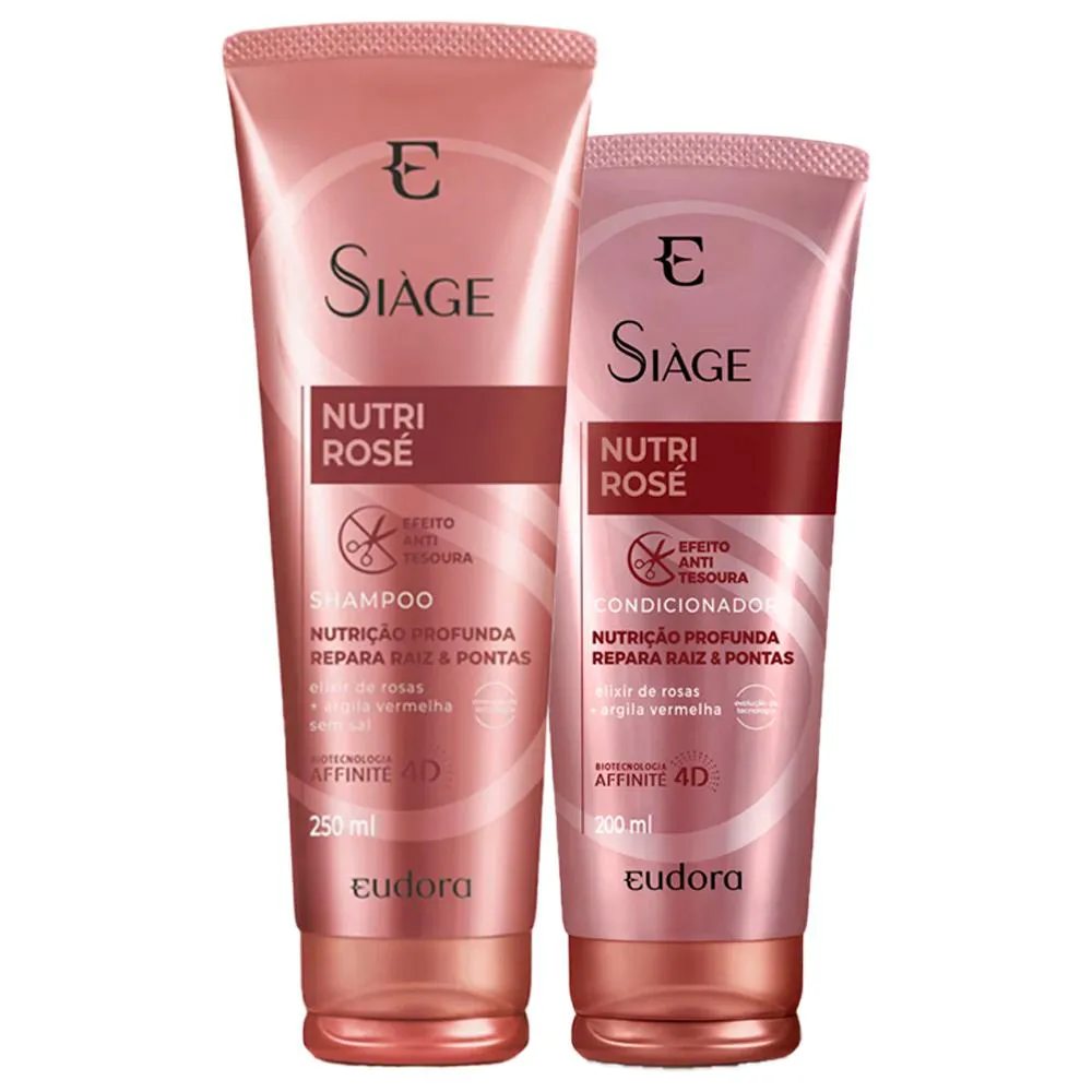 Kit Eudora Siàge Nutri Rose Shampoo Condicionador 250/200ml