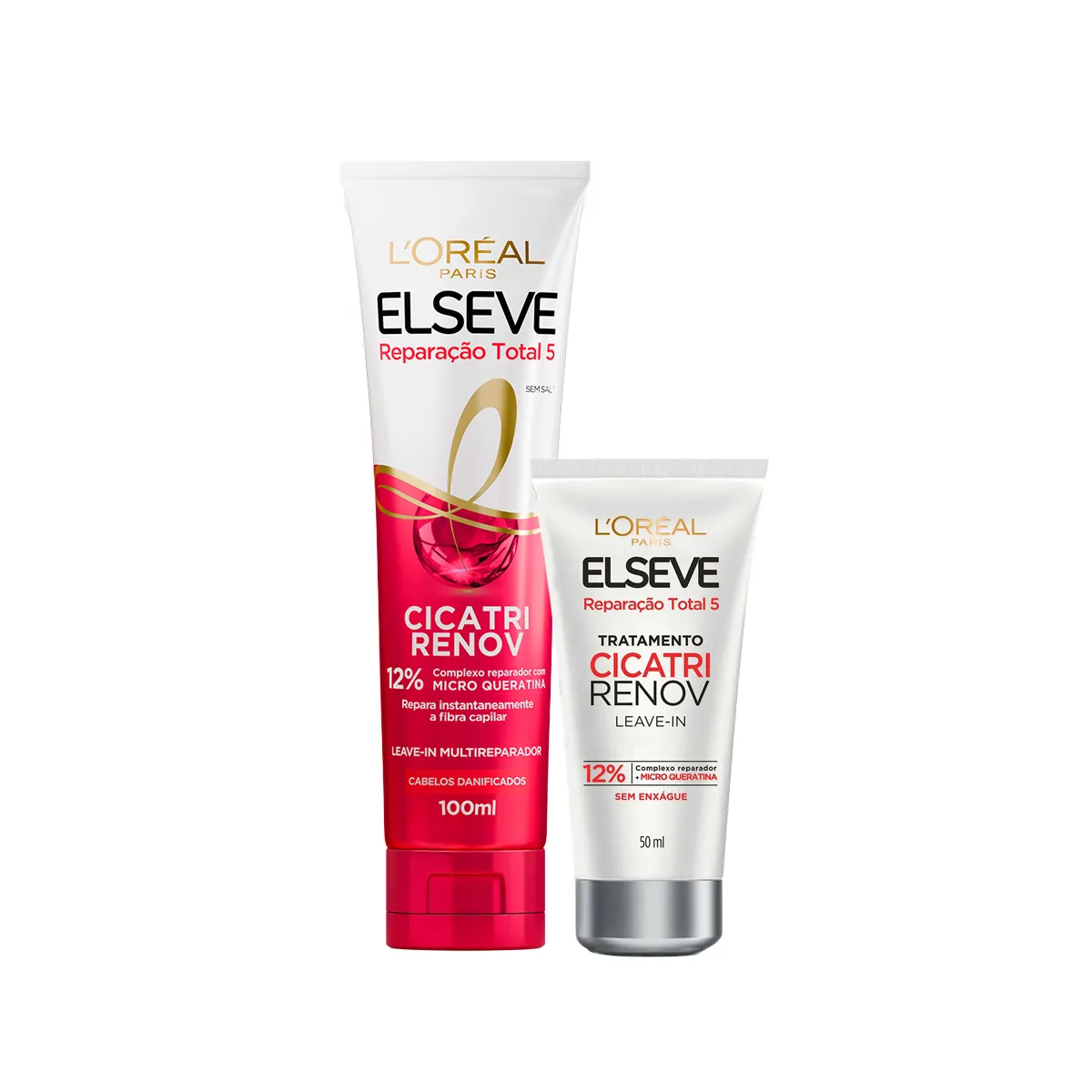Kit L’Oréal Paris Elseve Cicatri Renov Leave-in Multifuncional 100ml + Tratamento Leave-in 50ml