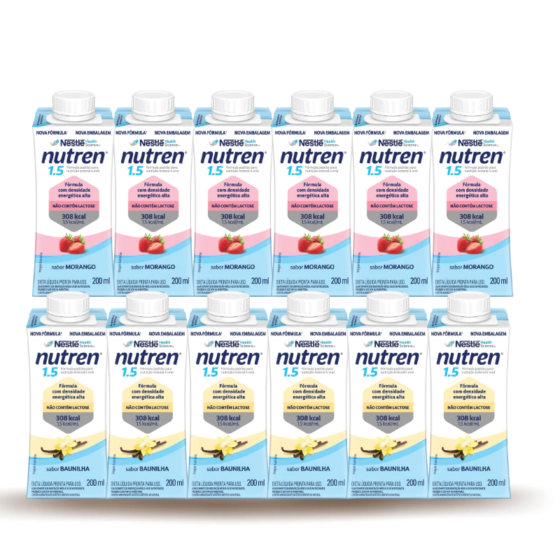 Nutrição Enteral E Oral Nutren 1.5 Morango/Baunilha 200Ml 12 Und
