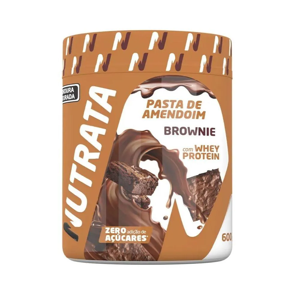 Pasta de Amendoim com Whey Protein (600g) – Sabor: Brownie