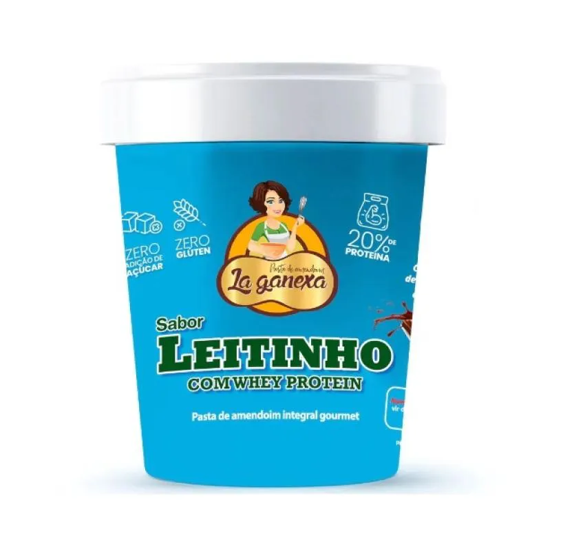 Pasta de Amendoim Integral Gourmet (450g) – Sabor: Leite Ninho C/ Whey Protein