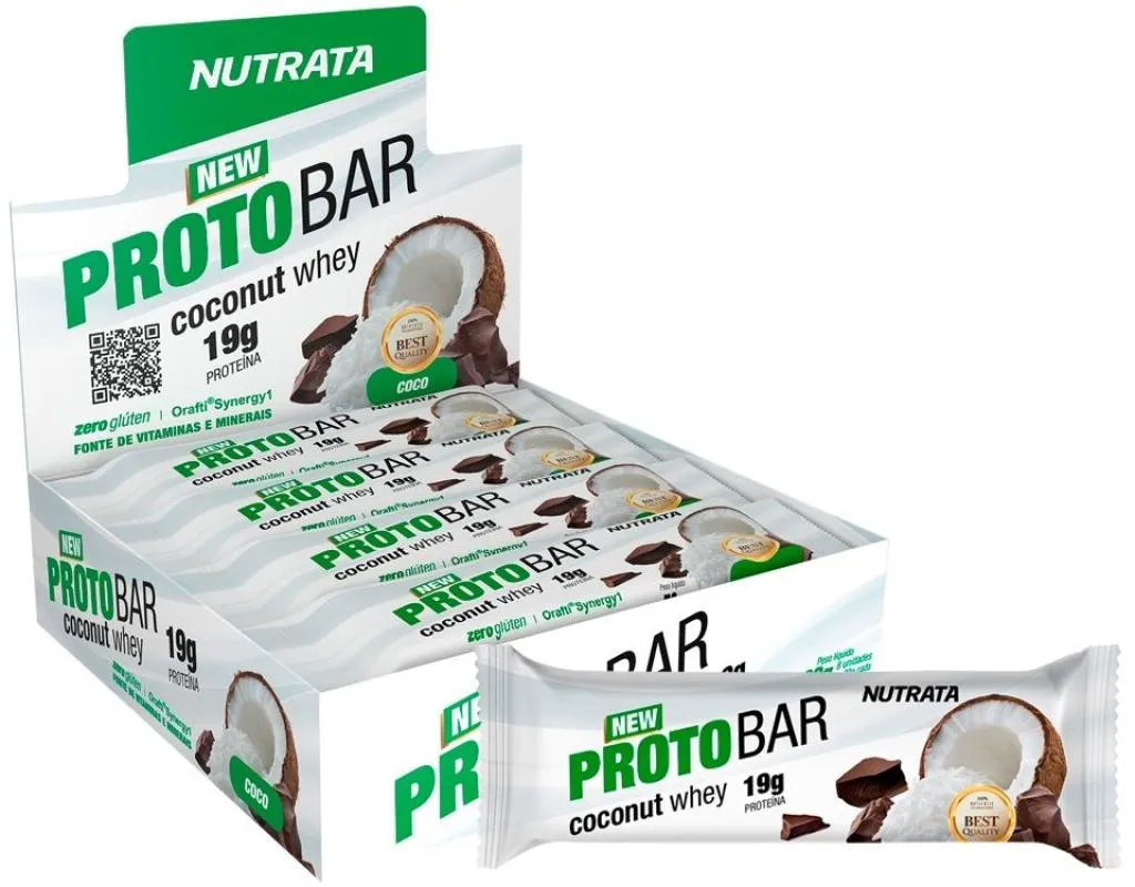 Protobar Whey (8 unidades – 70g) – Sabor: Coconut Whey
