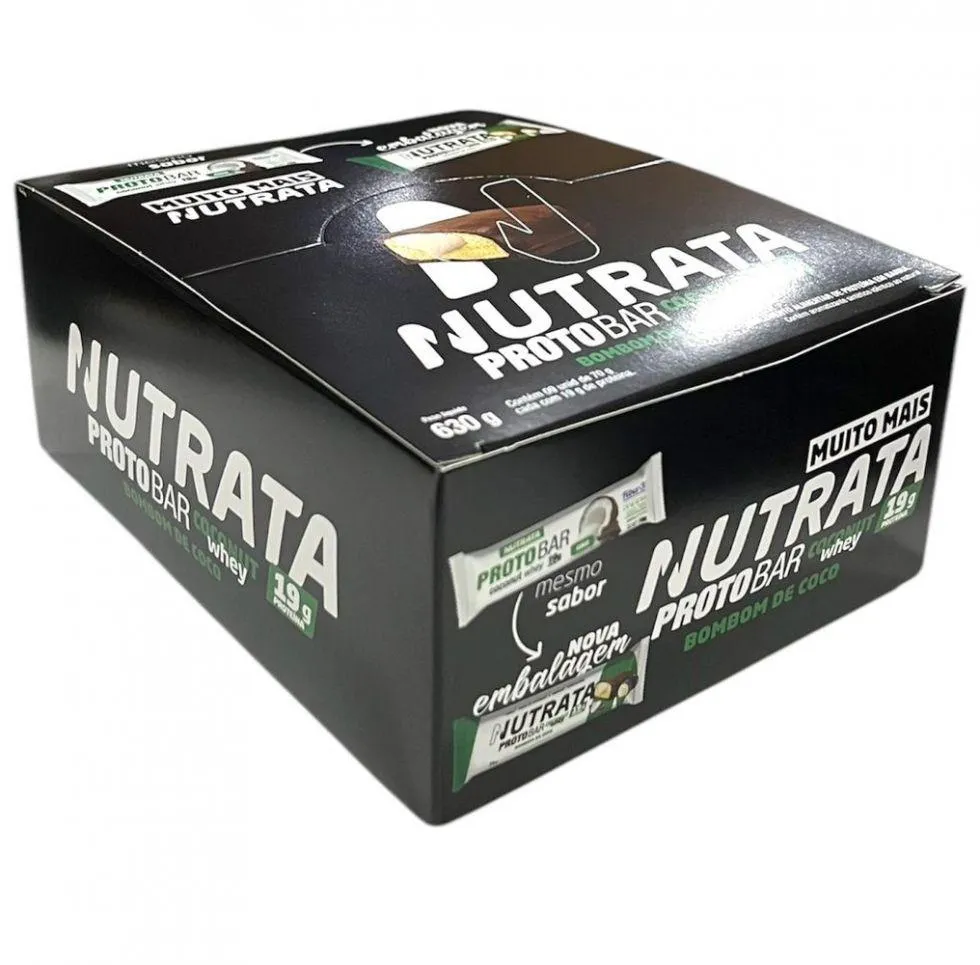 Protobar Whey Display – Sabor: Bombom de Coco (9 Unid. 70g)