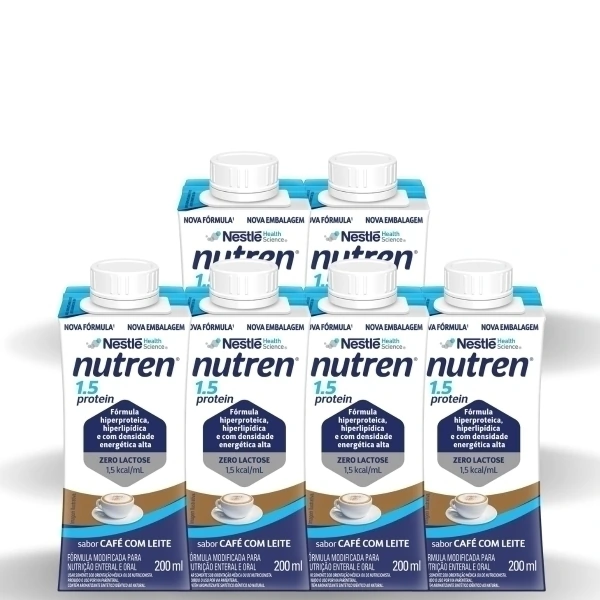 Suplemento Alimentar Nutren 1.5 Protein Cafe Com Leite 200Ml 6 Und