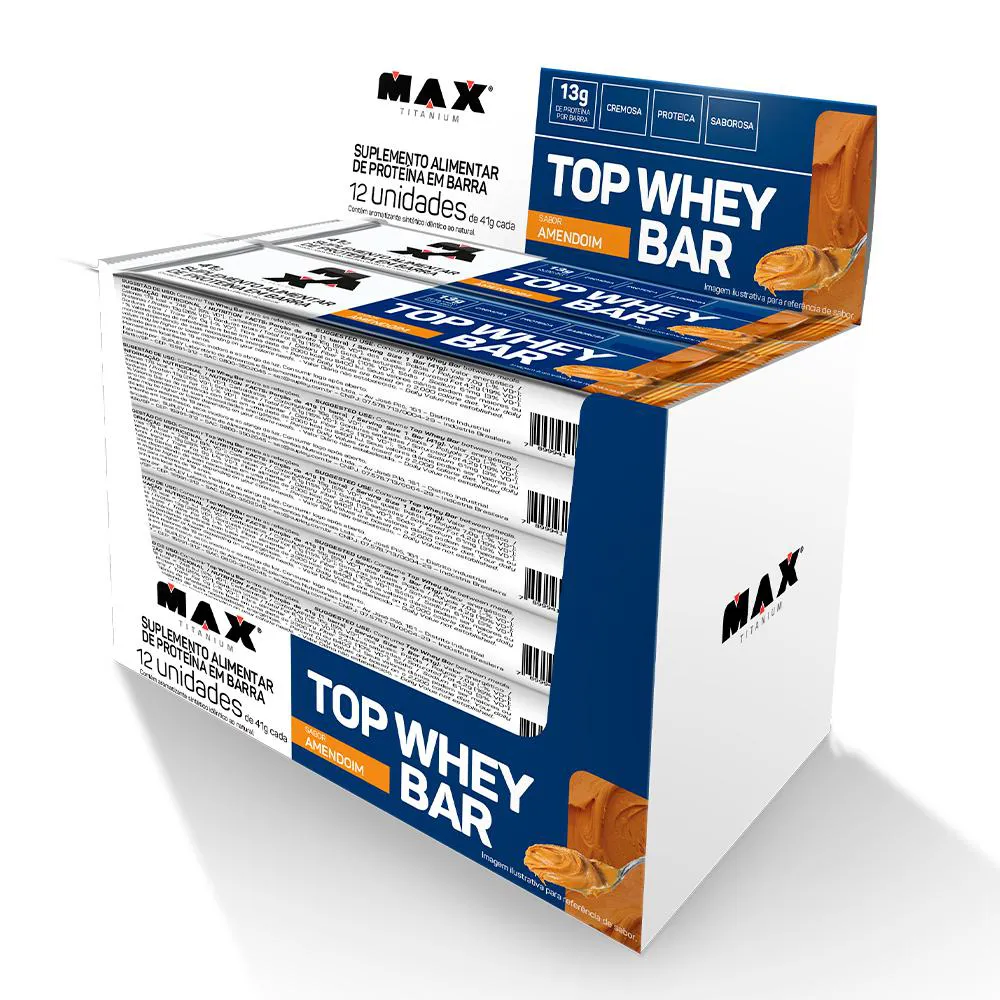 Top Whey Bar Display 12un de 41g – Amendoim