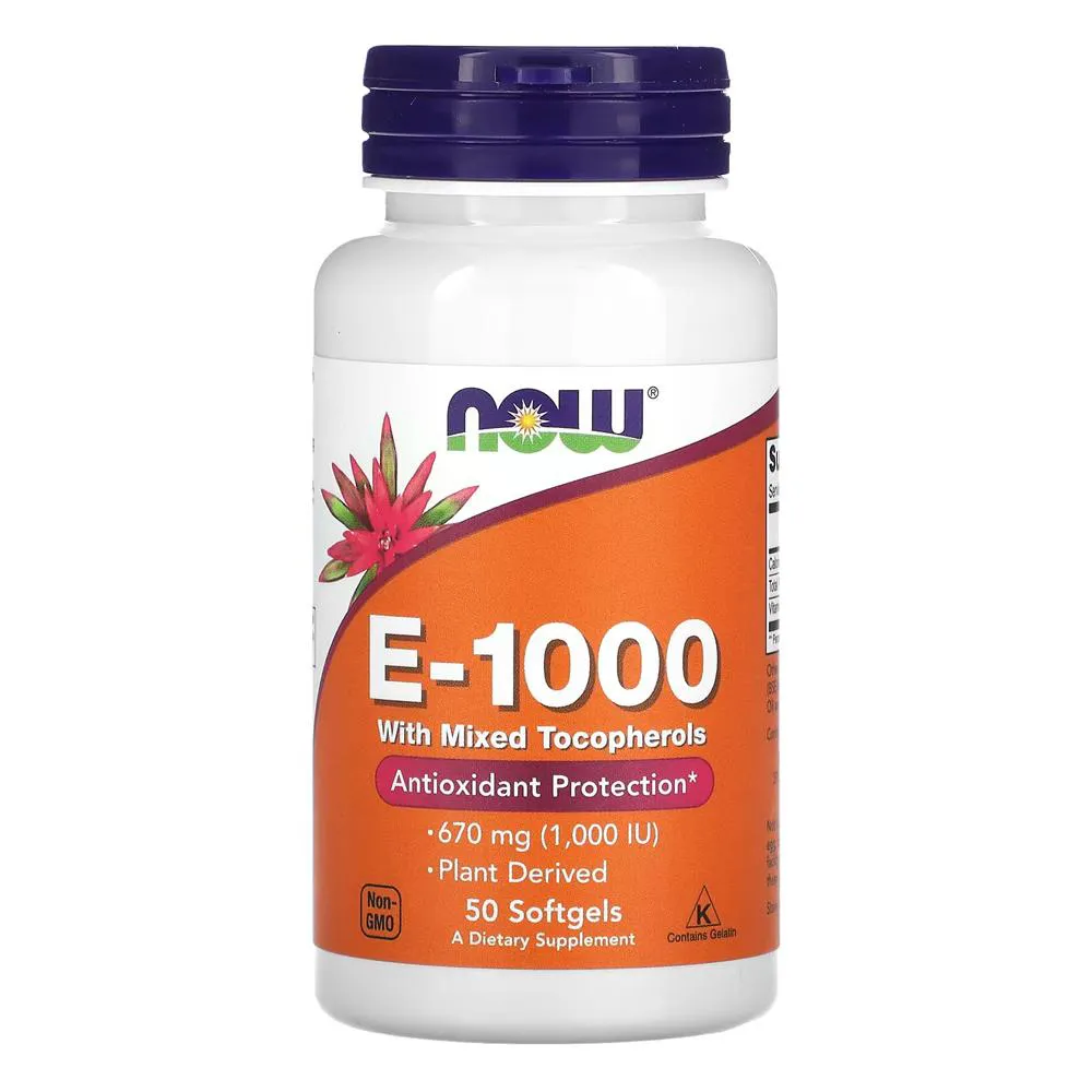 Vitamina E-1000 670mg Now Foods 50 Softgels Importado