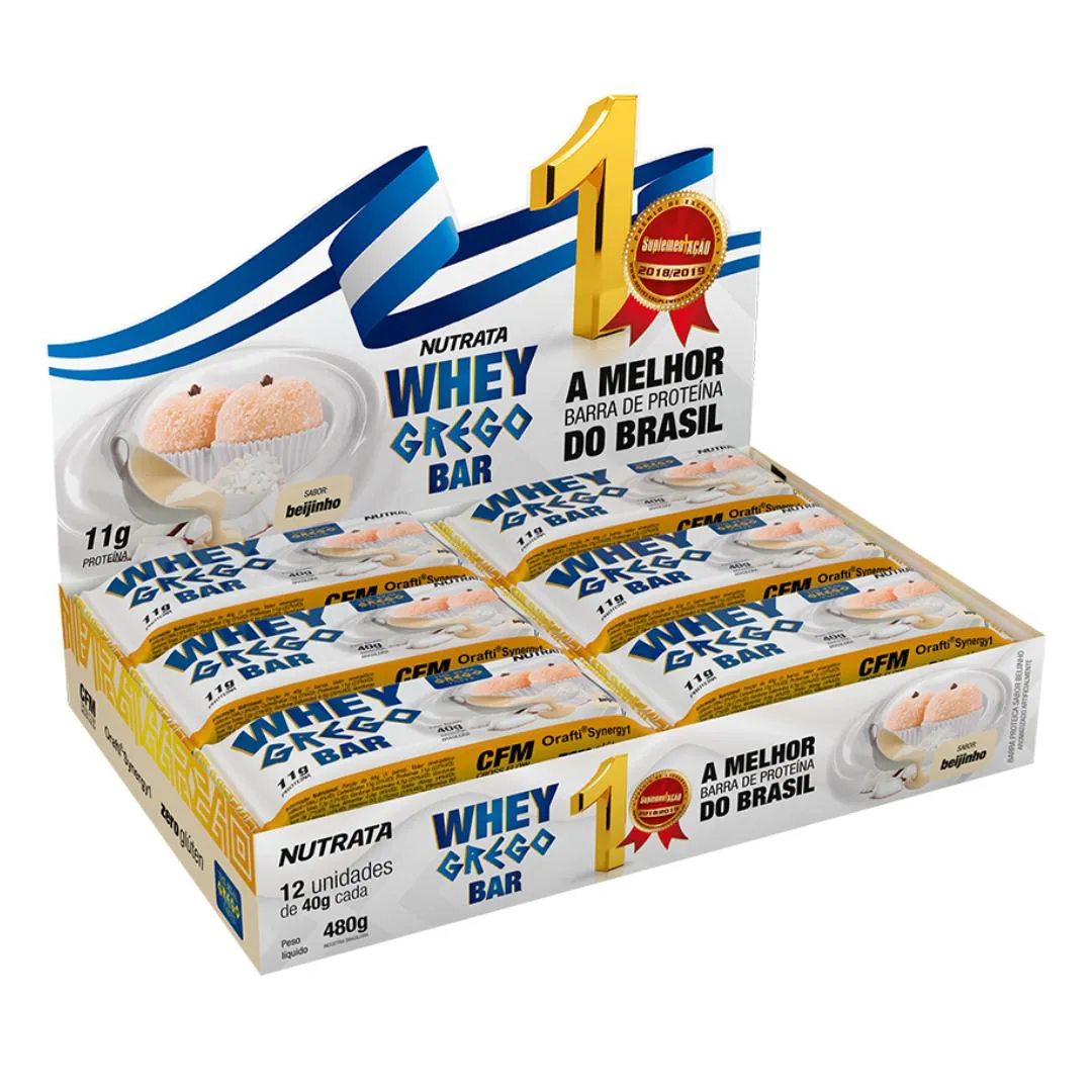 Whey Grego Bar Beijinho 12x40g – Nutrata