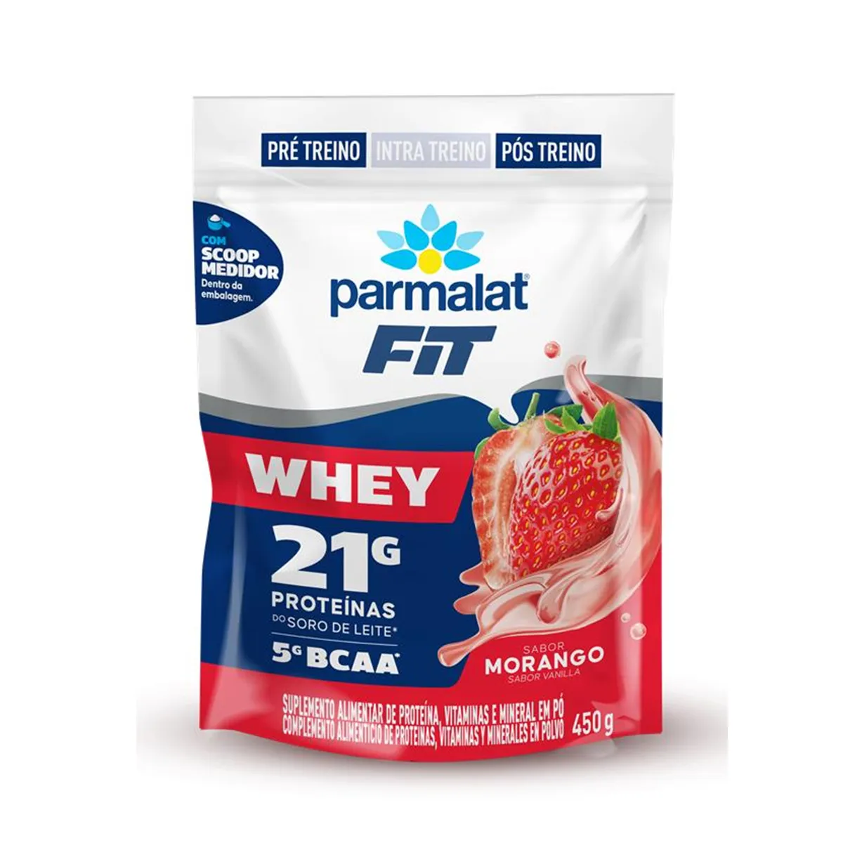 Whey Protein Parmalat Whey Fit Morango 450g